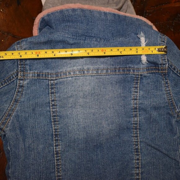 Girls Denim Jacket Hooded Size 3T Fur Collar - Picture 15 of 15